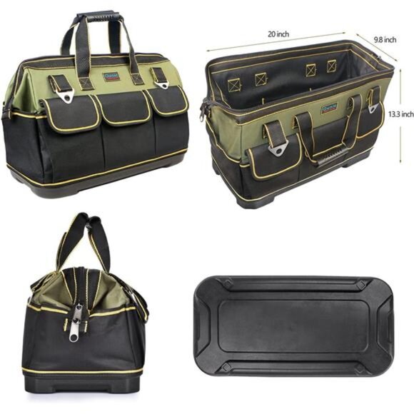 Tool Bag, Ounic 20 Inch Large Heavy Duty With Wide Mouth and Waterproof Strong - Picture 6 of 7